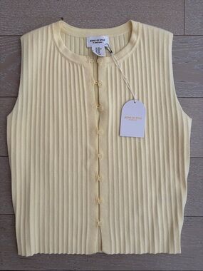 Song of Style Light Yellow Ribbed Vest Tank Top